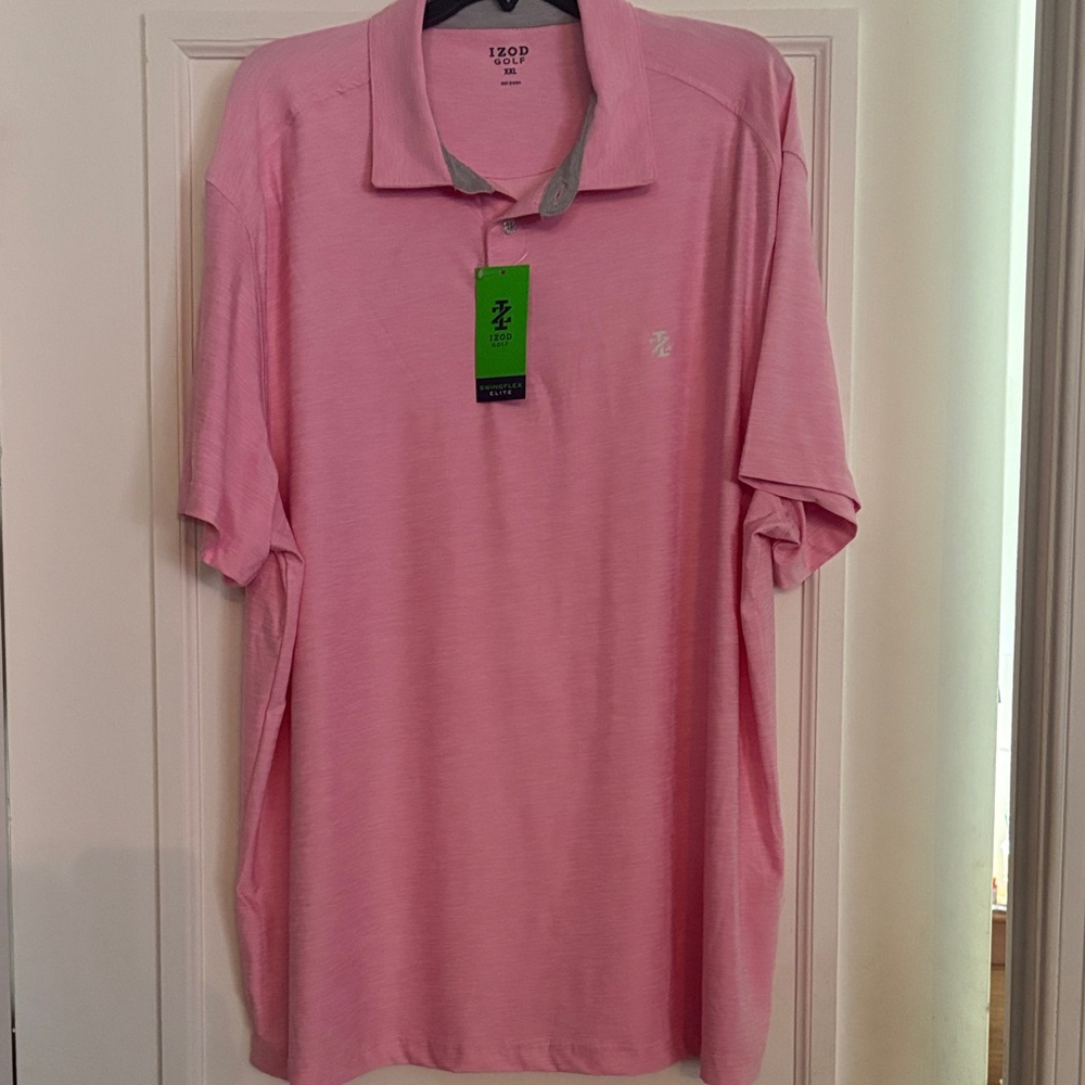 IZOD Men's Pink Polo Golf Shirt